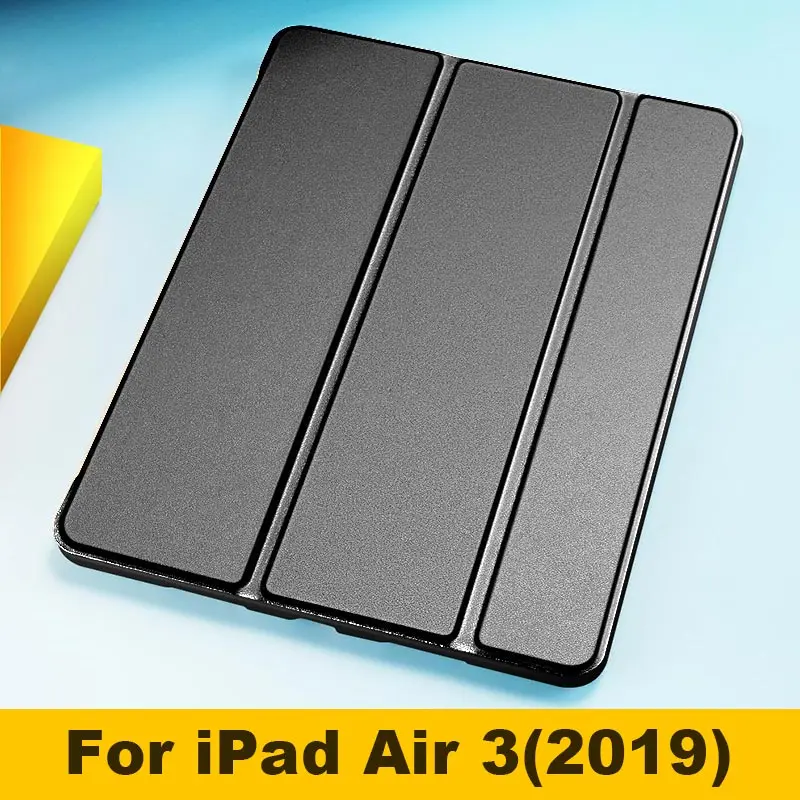 For Air 3 Black Чехол для нового iPad Air 3 10,5 дюйма, Умный Магнитный чехол из искусственной кожи, мягкий силиконовый чехол-подставка из ТПУ для iPad Air 1 Air 2 Funda - Цвет: For Air 3 Black