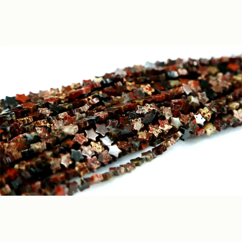 Wholesale Natural Red BRECCIATED Jasper Flat Star Shape Loose Small Beads 4-10mm Fit Jewelry DIY Necklace or Bracelet 15&quot 03081 |