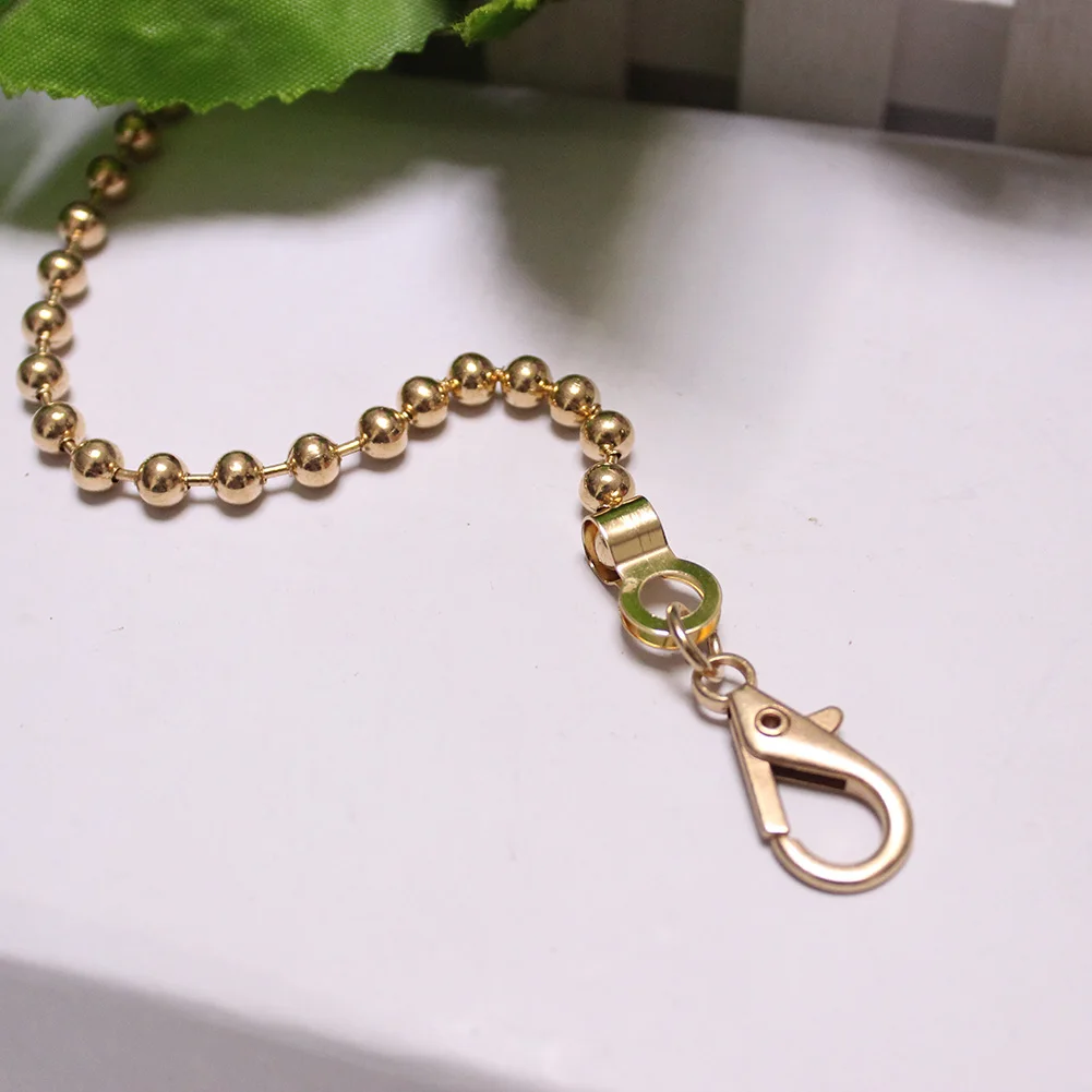 Металлическая цепочка из бисера 120 см для кошелька сделай сам с зажимом-лобстером