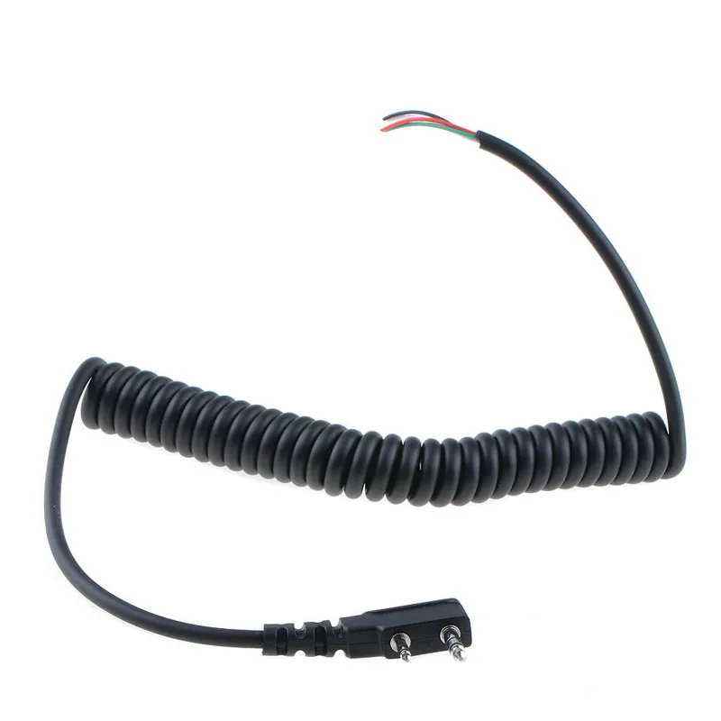 

DIY K Head 2 pin 4 Wire Mic Microphone Speaker Cable Spring Line for Baofeng UV5R UV-5R Kenwood TK370 Linton YTY Walkie Talkie