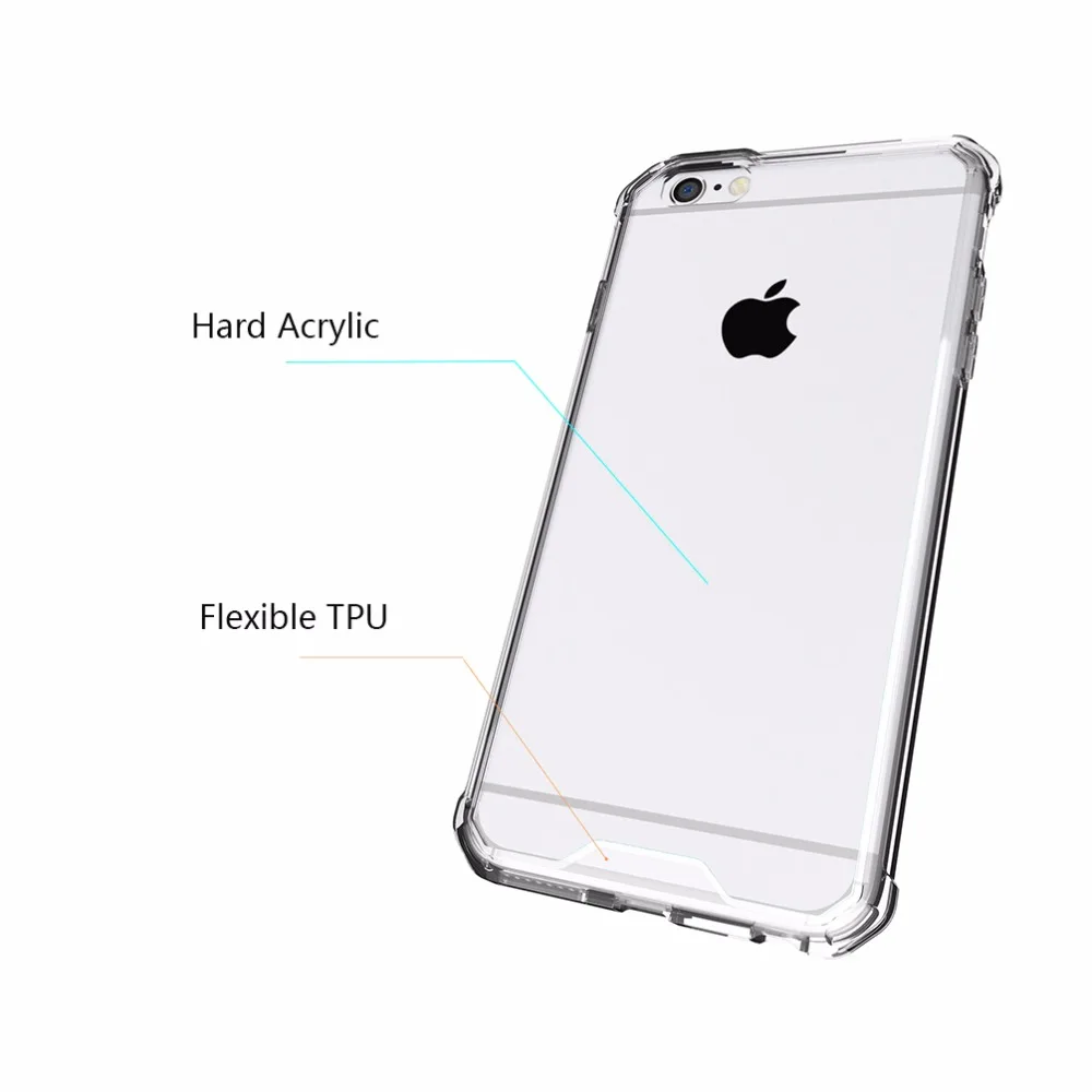 for iphone 6s case 6 Plus Anti knock Clear Protective Case X Coque Shockproof Hard back cover 7 8 |