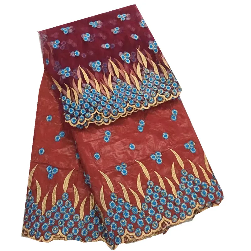 African bazin riche lace fabric african high quality getzner for wedding in royalblue YJ52-51 | Дом и сад