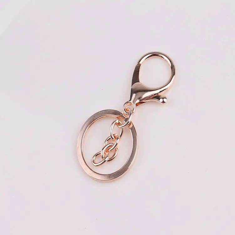 rose gold DHL, 500 шт. 30 мм 3 цвета ключи цепочки Ключи Кольца круглый цвета: золотистый, серебристый цвет брелок для ключей Омаров - Цвет: rose gold