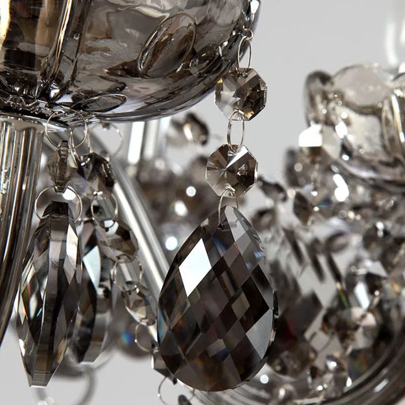 Хрустальные люстры Smokey современный потолочный светильник серого цвета с 8