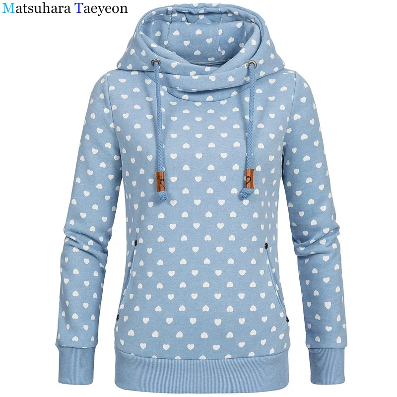 

Print Harajuku Casual Coat Hat 2018 Winter Fleece Pullover Thick Loose Women Hoodies Sweatshirt Female