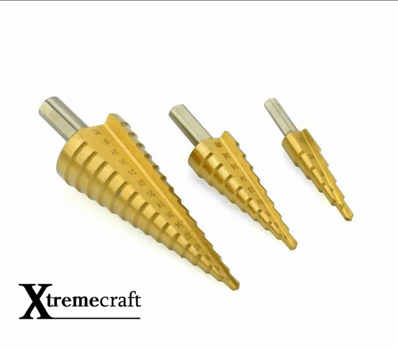 Коническое ступенчатое сверло с титановым покрытием HSS4241 набор инструментов 4 32