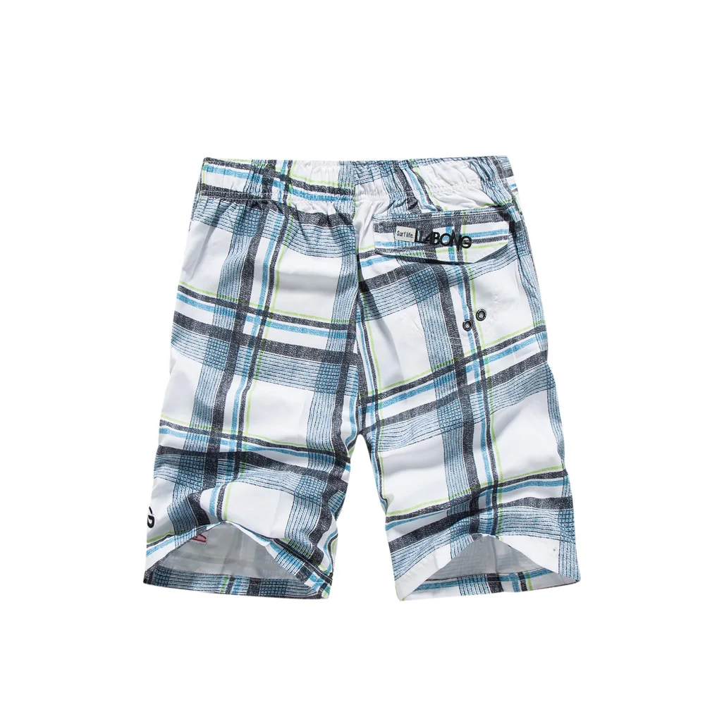 Мужские модные клетчатые пляжные шорты из полиэстера Женский Повседневный