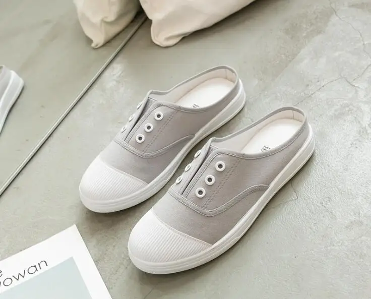 2019 новые стильные тапочки низкая парусиновая обувь повседневная на плоской