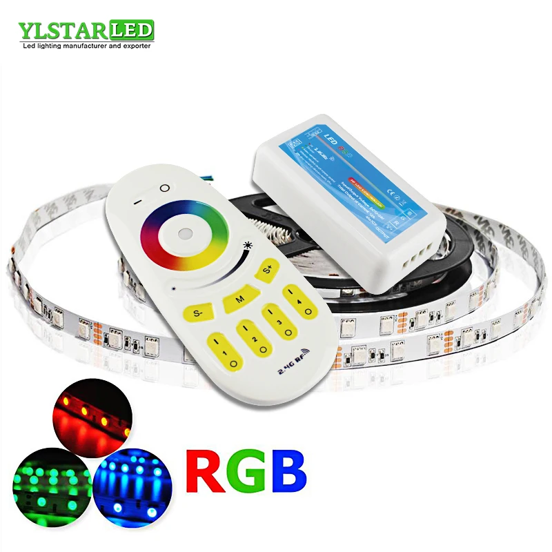 YLSTAR 2018 Новинка DC12V 24V 2 4G RF 4 зоны Беспроводная кнопка/сенсорный экран RGB LED пульт