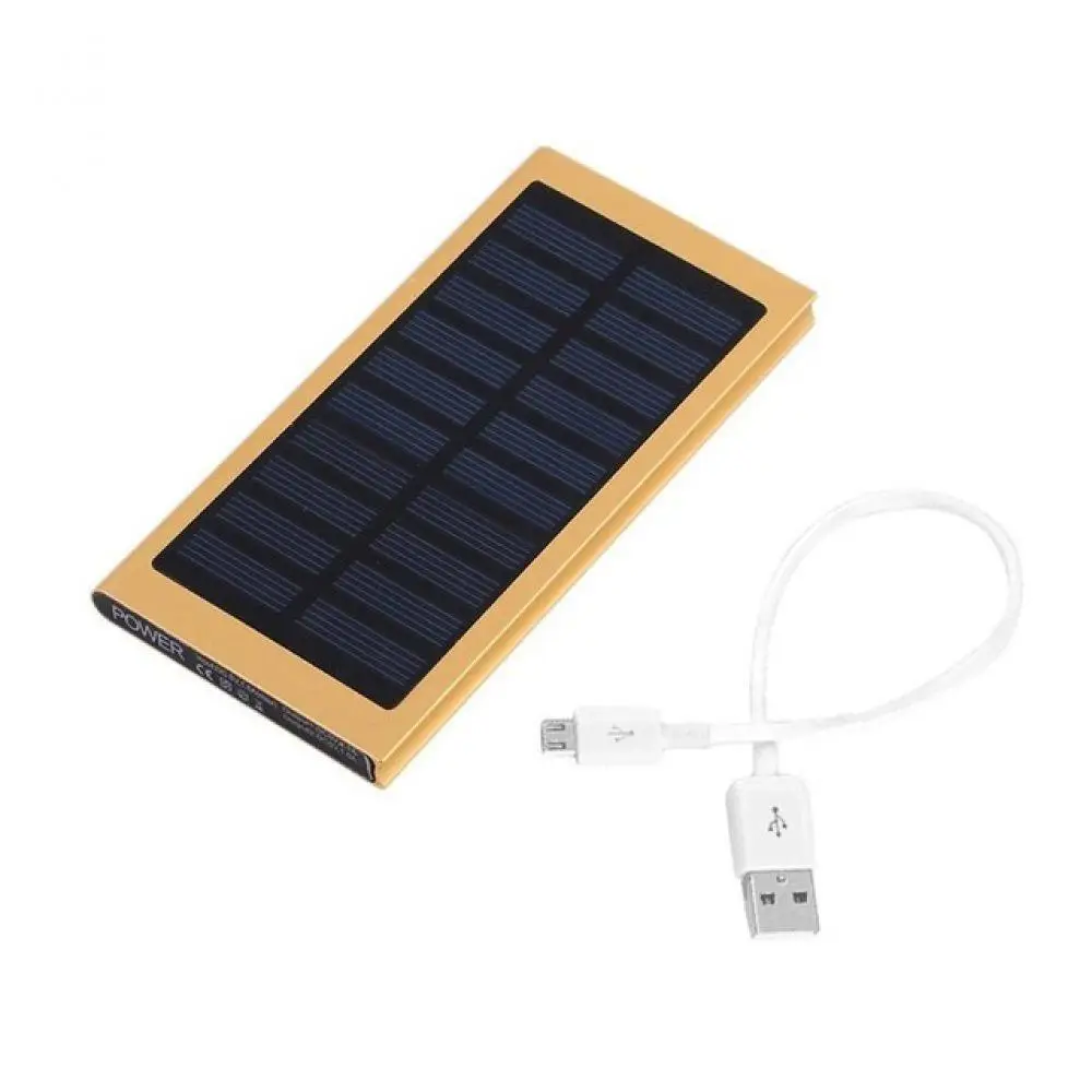 Ультра тонкий 20000 мАч Солнечный внешний аккумулятор Двойной USB СВЕТОДИОДНЫЙ свет