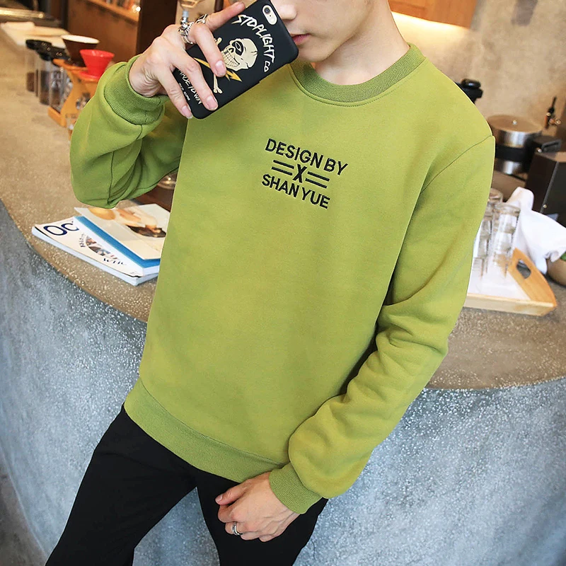 2017 на осень-зиму модная мужская Толстовка Solid письмо вышивать толстовки уличной