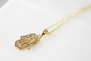 2017 мода кристалл рука Фатимы ожерелье для женщин и мужчин Хамса женское колье