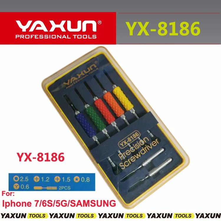 7 в 1 YAXUN YX8186 набор инструментов для открытия для iPhone 7/6 S/samsung/Xiaomi/Vivo набор инструментов для ремонта отвертка для разборки набор