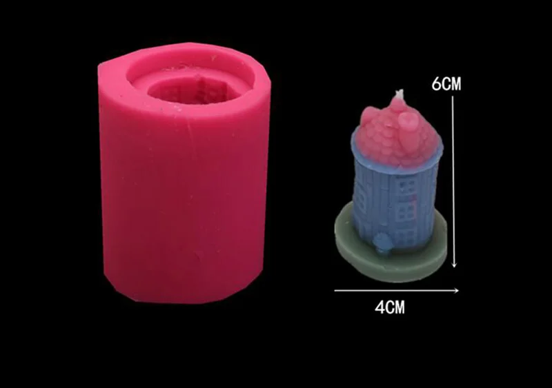 3D Castle Shape Candle Molds Aroma Plaster Clay Crafts For Decoration House Handmade Candle Soap Making Mould
