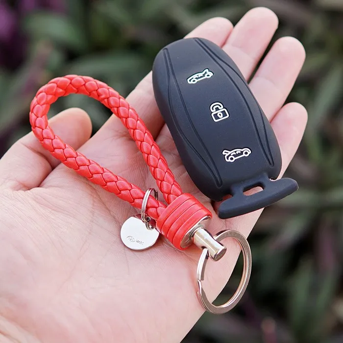 Силиконовые брелока кожного покрова чехол капюшон для Тесла модель s 75d 90d p100d Автозапуск держатель брелок для ключей аксессуары