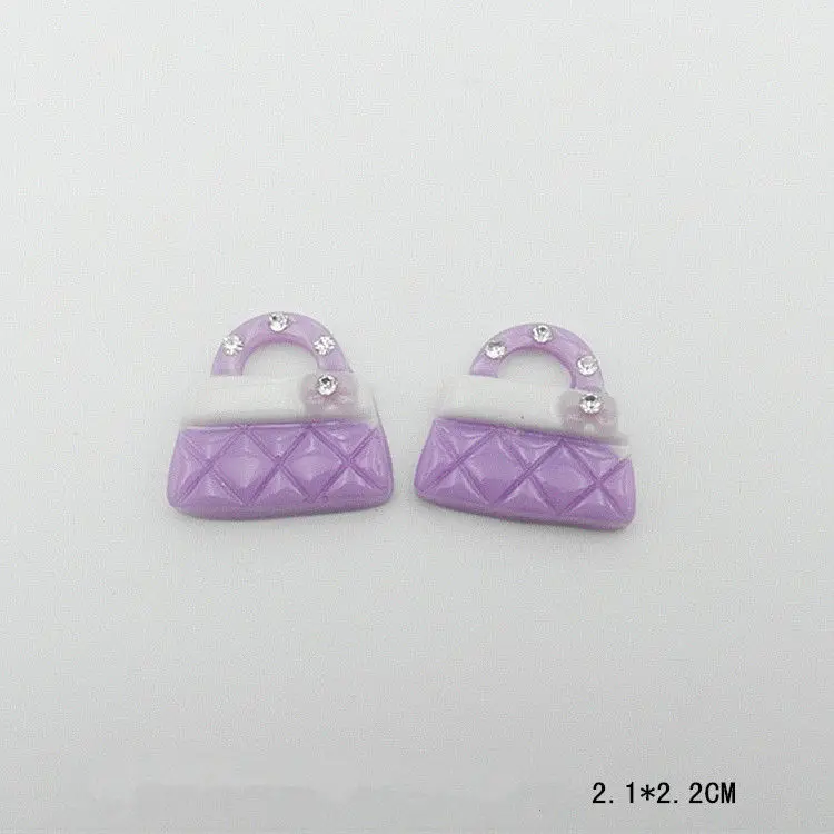Purple bag 10 шт., аксессуары из искусственной смолы, украшения для телефона, декоративный материал, плоское заднее плоское украшение из смолы, для детей, сделай сам, блестки, товары для творчества - Цвет: Purple bag