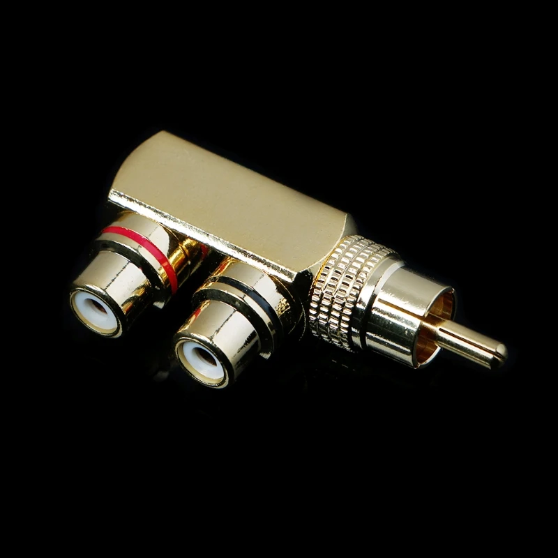 Медный аудио сплиттер штекер RCA 1 папа 2 Женский AV адаптер гнездового соединителя |