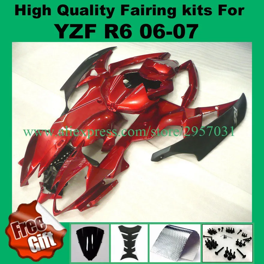 Обтекатели под давлением + 9 подарков для YZF R6 2006 2007 YZFR6 YAMAHA YZF600 06-07 комплект