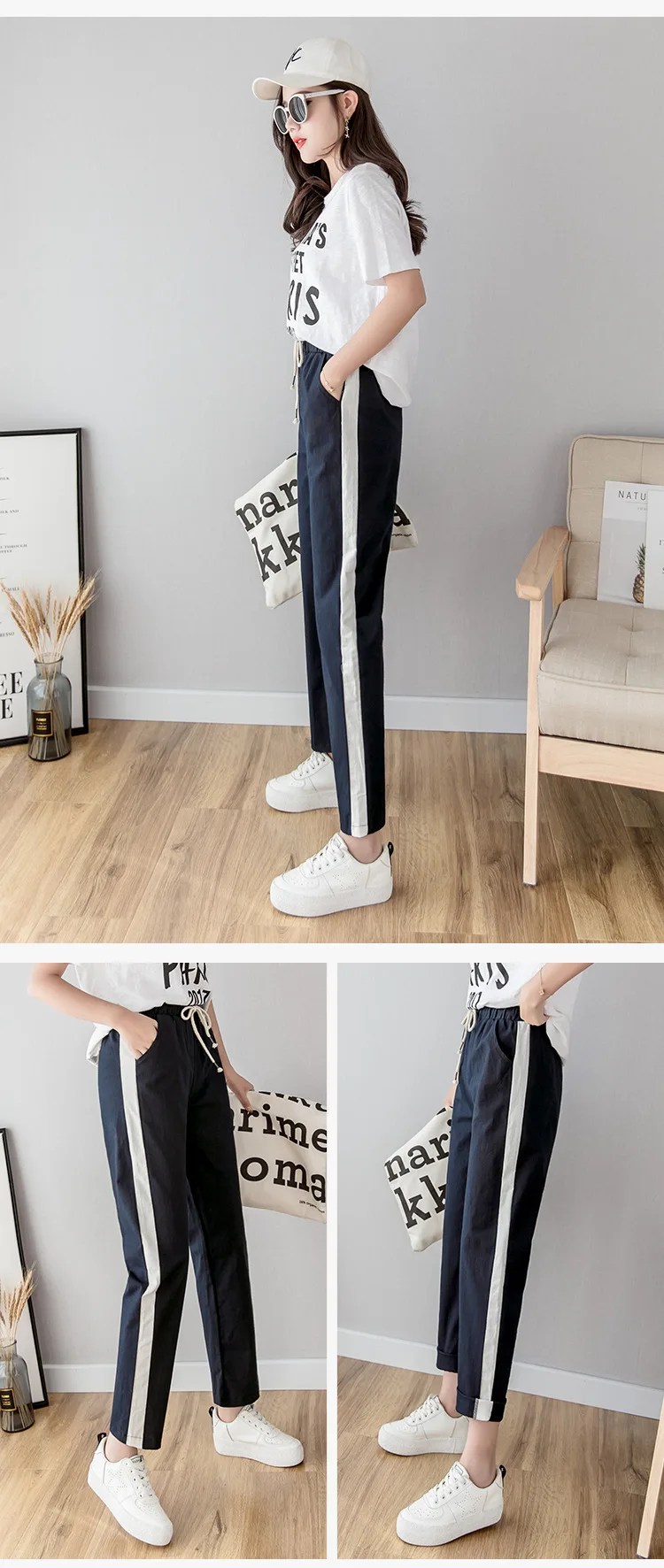 Casual Harem Pants Women's Pantaloni Donna Green Pink Black High Waist Summer Pants Plus Size sweatpants Harajuku Trousers Women