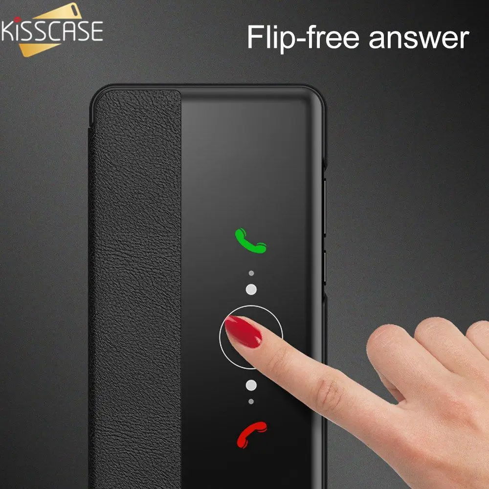 KISSCASE умные окна флип чехол для huawei P30/P20Lite из искусственной кожи Windows Mate20/10 Lite Fundas