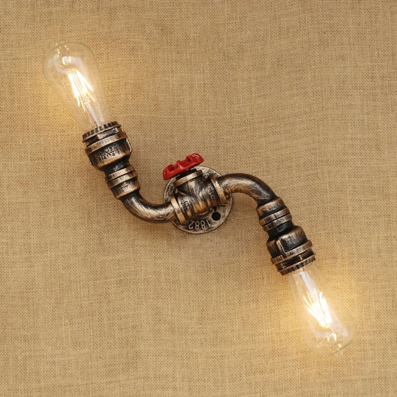 Американская винтажная промышленная настенная лампа 2 светильника