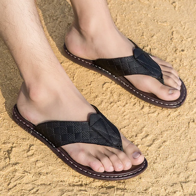 Брендовые мужские Вьетнамки летние пляжные сандалии шлепанцы на плоской подошве