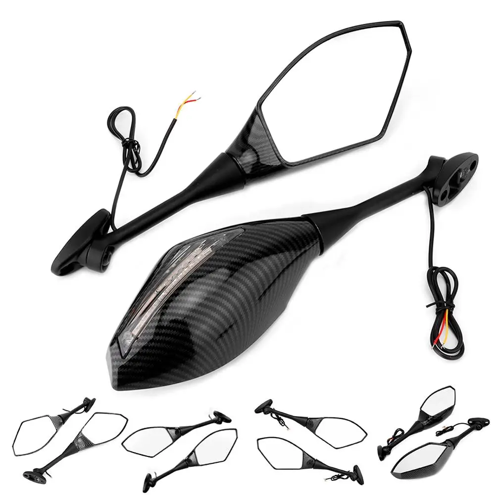 Мотоциклетное зеркало заднего вида дизайн 2 в 1 может работать как светильник