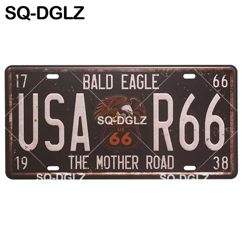 [SQ-DGLZ] Route 66 номерной знак Настенный декор мать дорога Олово знак США дорога металлическая картина "знак" таблички плакат - Цвет: 0001