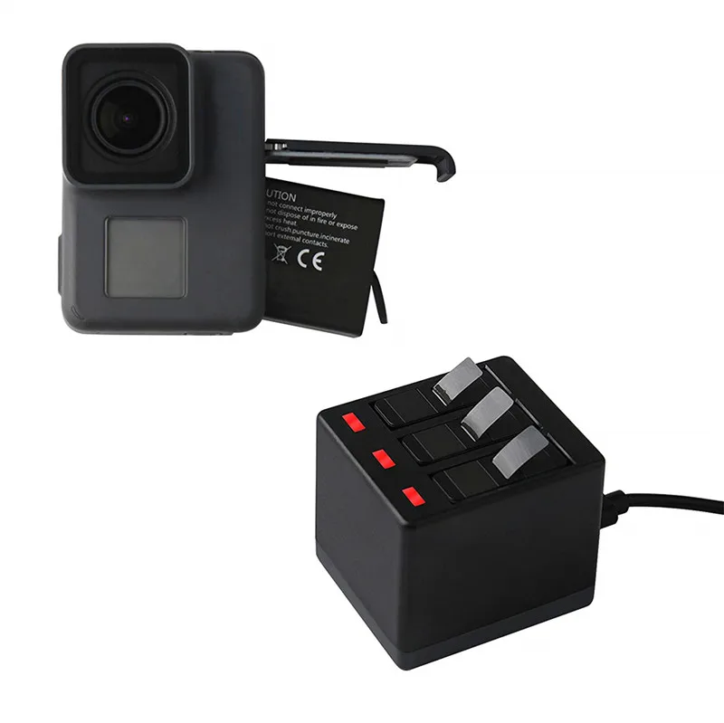 Быстрое 3 канальное зарядное устройство с USB кабелем типа C 5 в 4 а для зарядки GoPro Hero