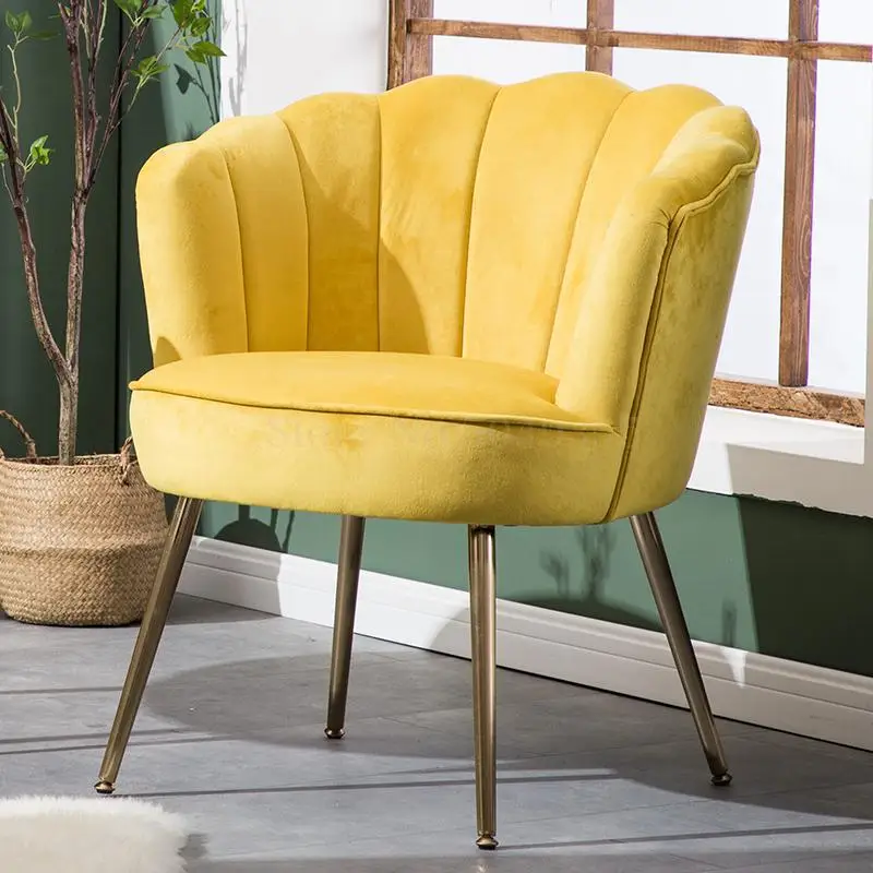 Light luxury fabric single sofa living room balcony bedroom small apartment simple modern lounge chair - Color: 0.0.1
