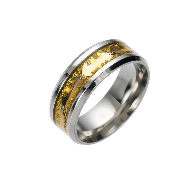 Кольцо мужское из нержавеющей стали 316L с принтом летучая мышь 7 мм