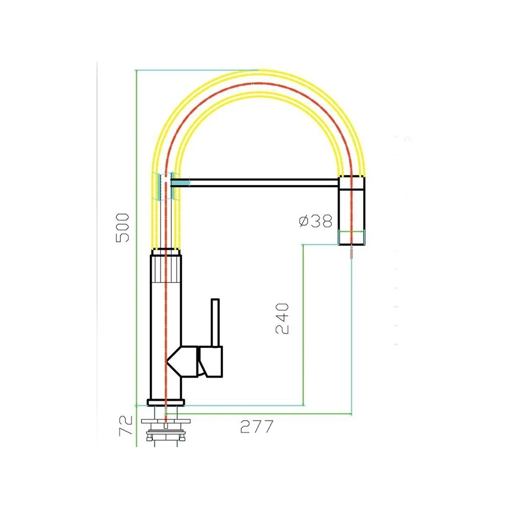 Смеситель для кухни с вытяжной лейкой ZorG Sanitary SZR 2141 MASTER (Нерж. сталь керамический