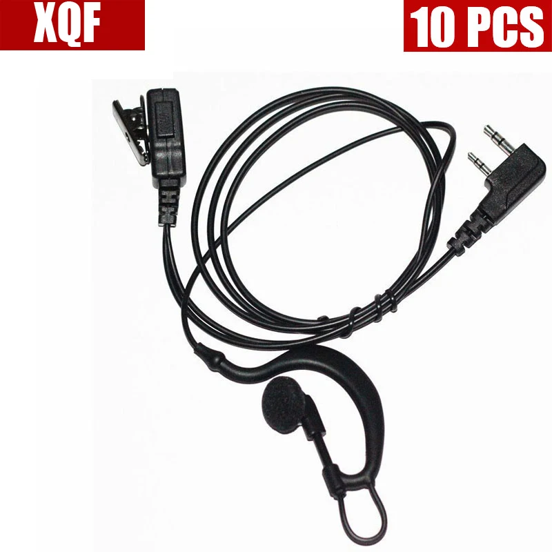 XQF 10PCS  Advanced 2-Pin G Shape Police Earpiece Headset for Kenwood TK Puxing Wouxun BaoFeng Two Way Radio 2pin