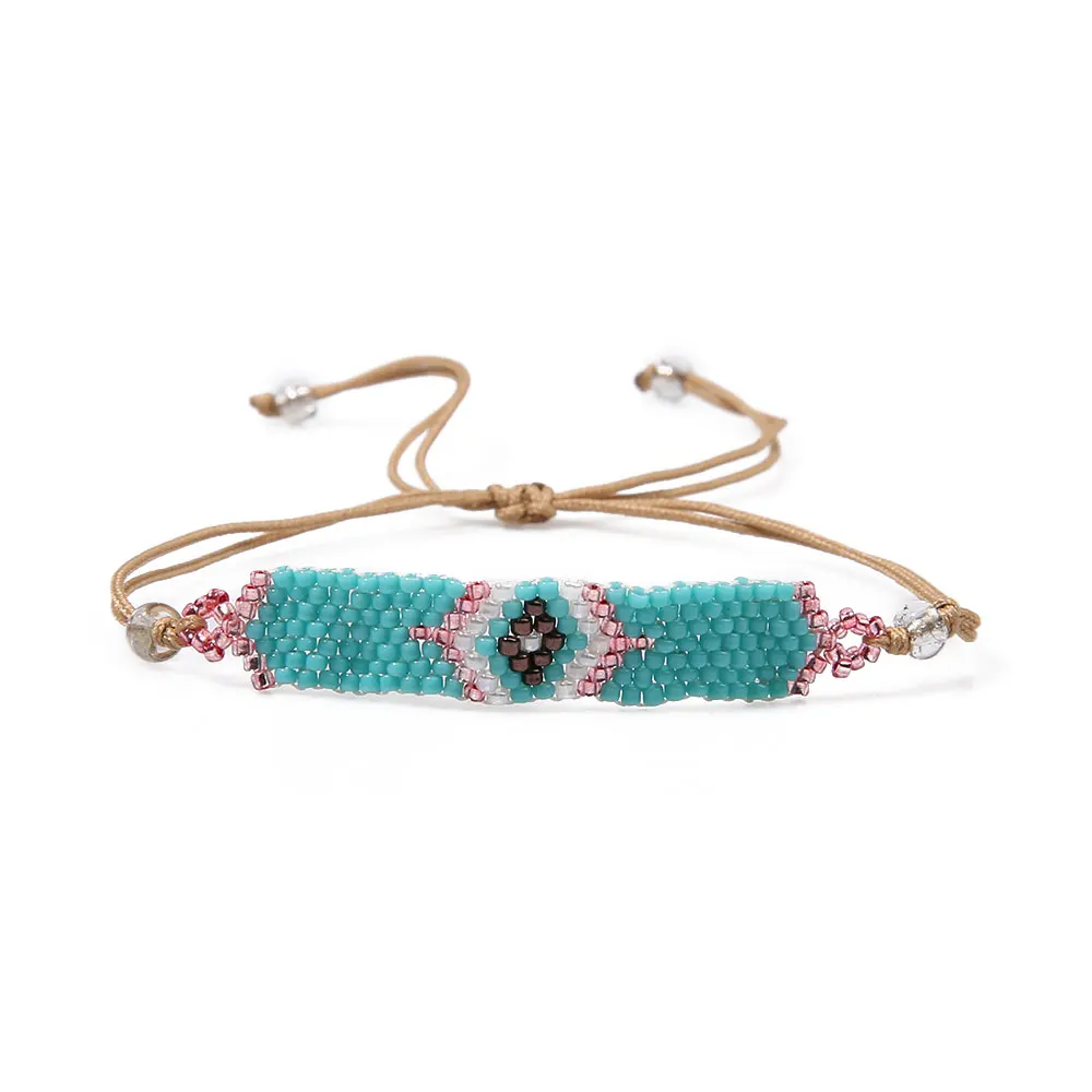 Женские браслеты с бусинами ручной работы в стиле бохо геометрическим узором