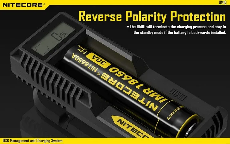TOPSALE NITECORE умное зарядное устройство UM10 Digi зарядное устройство с ЖК-дисплеем Универсальное USB Питание Литий-ионная IMR батарея адаптер питания для путешествий