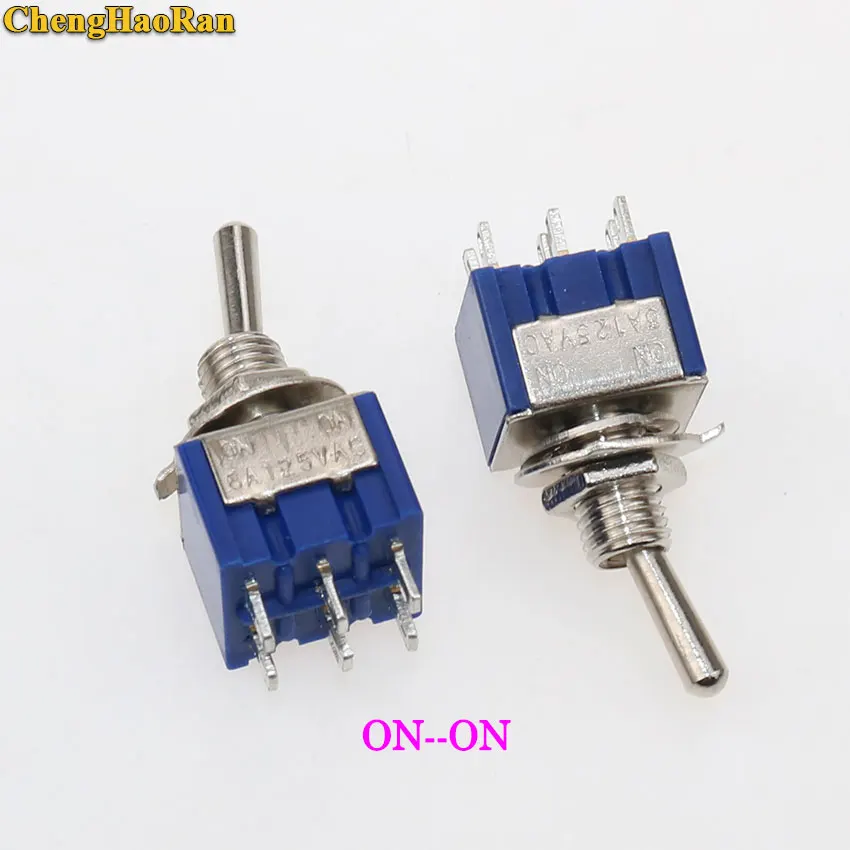 ChengHaoRan 5 шт. 10 Φ 6A 125V AC 6-контактный ON-ON Mini переключатели для переключения света
