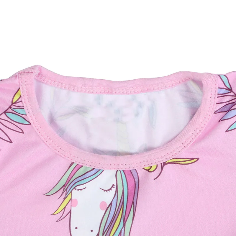 2017 Kaiya Angel Hot Gril Shirts Cottons Fashion Kids Long Sleeved Tshirts Winter Children's Clothing Unicorn Cartoon Pink Tops | Мать и