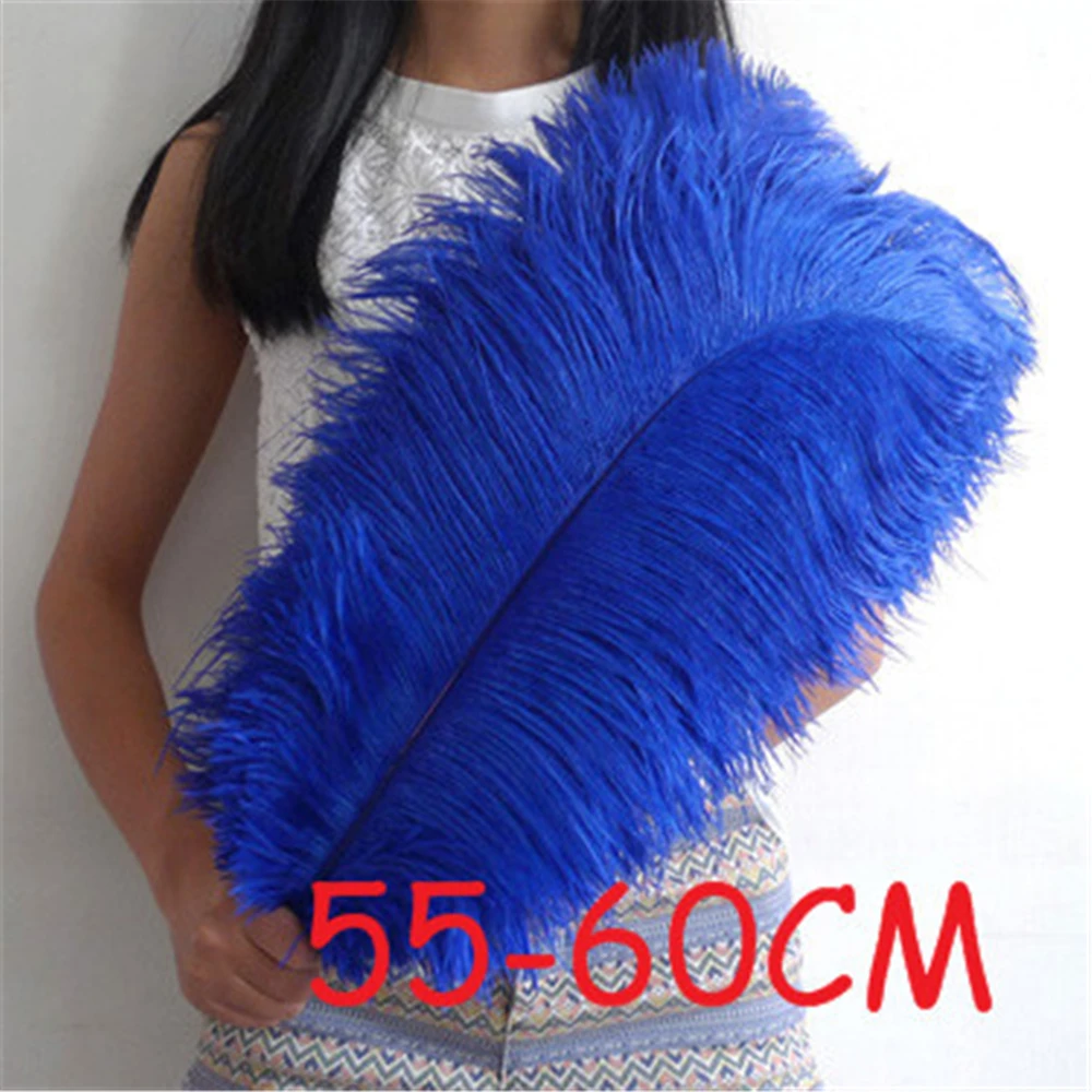 

30pcs 55-60cm/22-24inch high quality royal blue ostrich feathers plumes wedding accessories decorative hat hair DIY