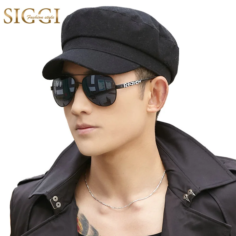 FANCET унисекс шерсть Для мужчин женщин армии шляпу с плоским Однотонная