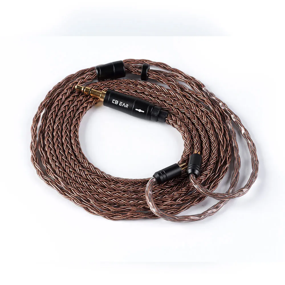 2 pin 3.5mm KBEAR 16 ядро Чистая медь кабель с 2,5/3,5/4,4 кабель для наушников для C10 ZS10 TRN V90 BA5 KZ ZSX ZS10 PRO BLON BL-03 CCA C12 QDC - Цвет: 2 pin 3.5mm