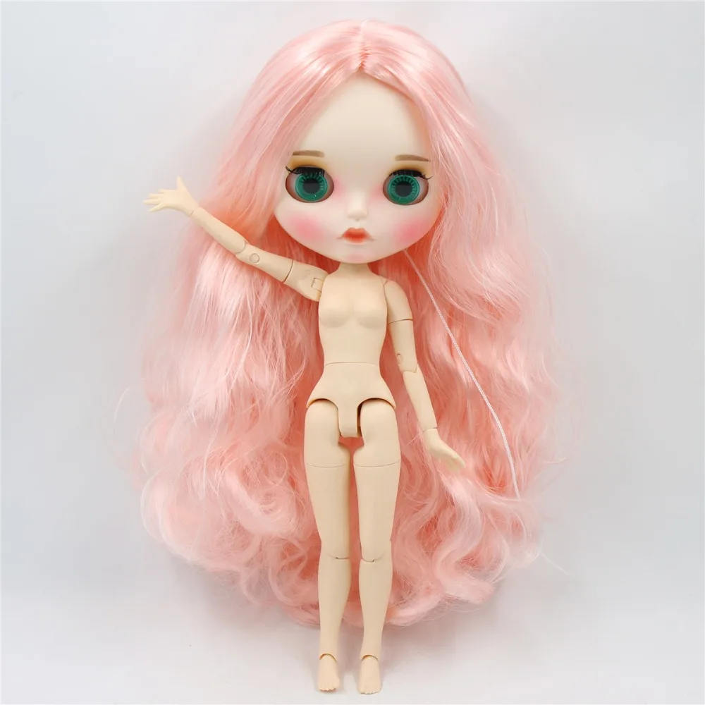 Ледяная фабрика blyth кукла 1/6 игрушка белая кожа соединение тела Розовый микс белые волосы матовое лицо с бровей customdoll 30 см