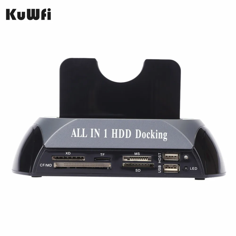 KuWFi 2 5 &quot3 для жесткого диска SATA с IDE случай Док станция Dual Bay жесткий диск E