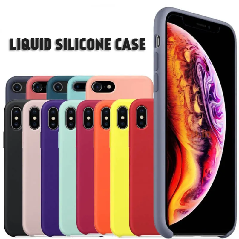 Оригинальный 360 Защитный чехол из ТПУ для iphone 6 7 8 plus жидкий силикон на ощупь Tpu X XS XR