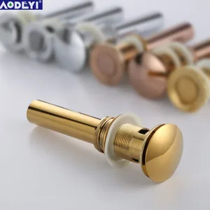 Однотонная латунная раковина для ванной комнаты, выдвижной слив сбез перелива, золотая отделка, детали для ванной, аксессуары для смесителя
