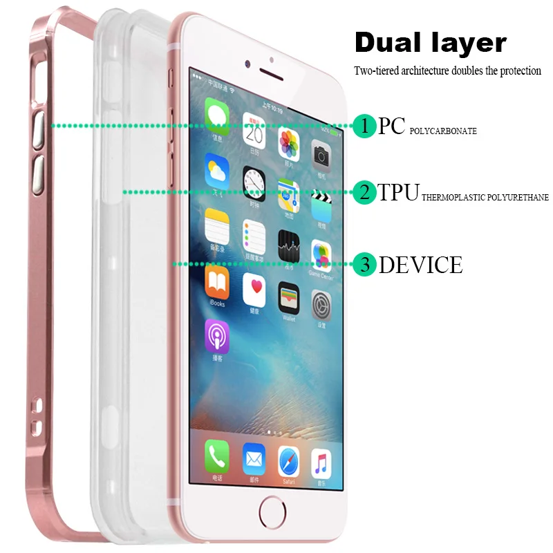 Противоударный двухслойный Гибридный защитный чехол для iPhone 8 6 6s 7 Plus 5S 5 SE X XS