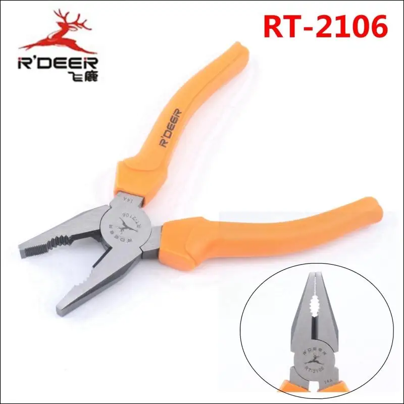 R'DEER инструмент HONGKONG бренд Германия стиль 55# Высокоуглеродистая сталь один набор 4 шт. " 8" комбинированные плоскогубцы диагональные плоскогубцы