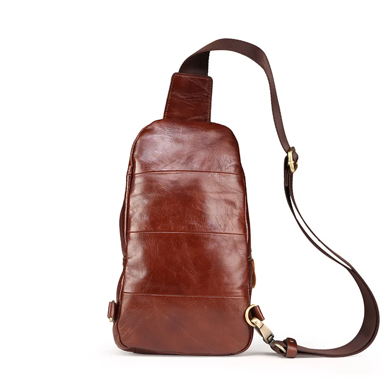 2017 Hot Genuine Leather Men Shoulder Bag Fashion Trending Oil Wax Mens Crossbody Coffee Chest Pack Bags | Багаж и сумки