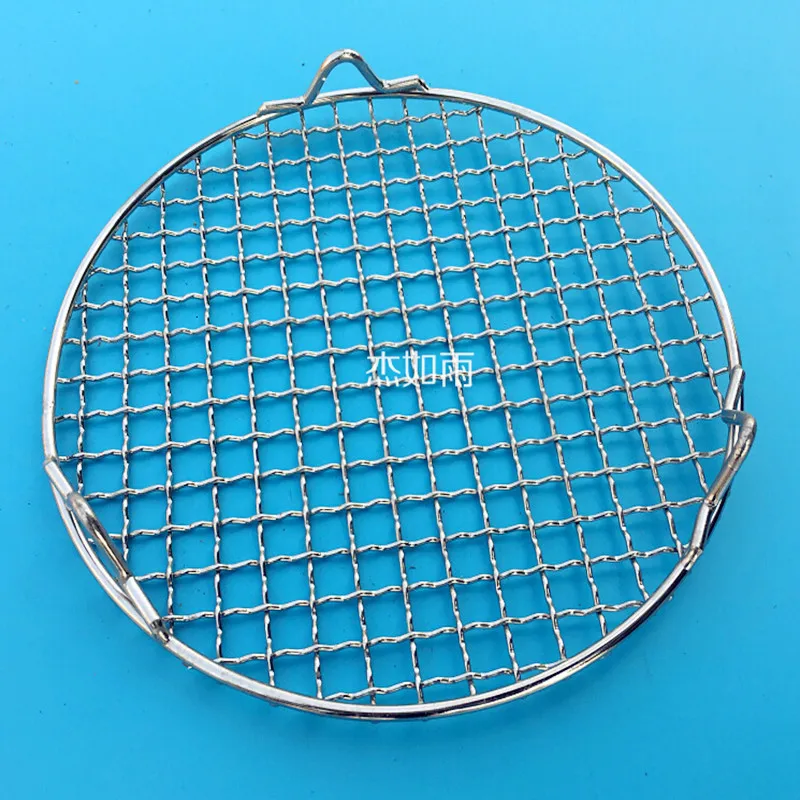 

2016 New 304 stainless steel barbecue meat special travel round picnic barbecue net with handle