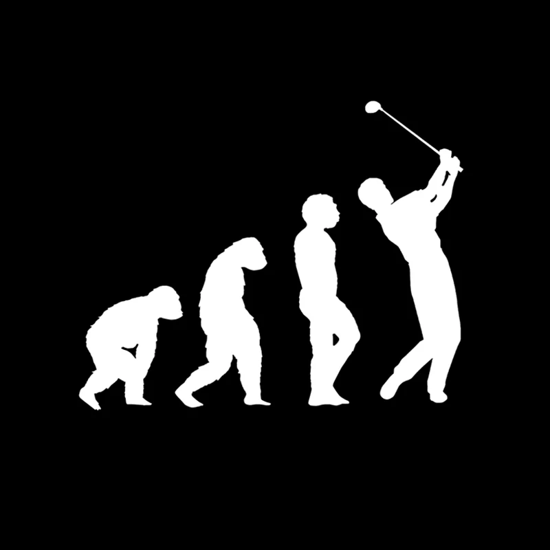 QYPF 14 9*12 см интересная Эволюция Golfer Декор виниловая фототкань|Наклейки на