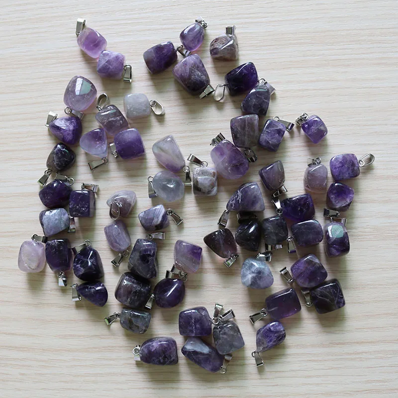 

Wholesale 50Pcs Natural Crystal Stone Pendulum Irregular Pendants Diy Jewelry Making For Women Gift Free Shipping